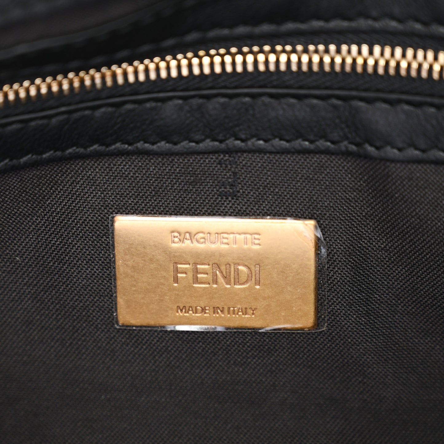 Shearling Vitello Dolce Macro FF 1974 Baguette Tobacco Black