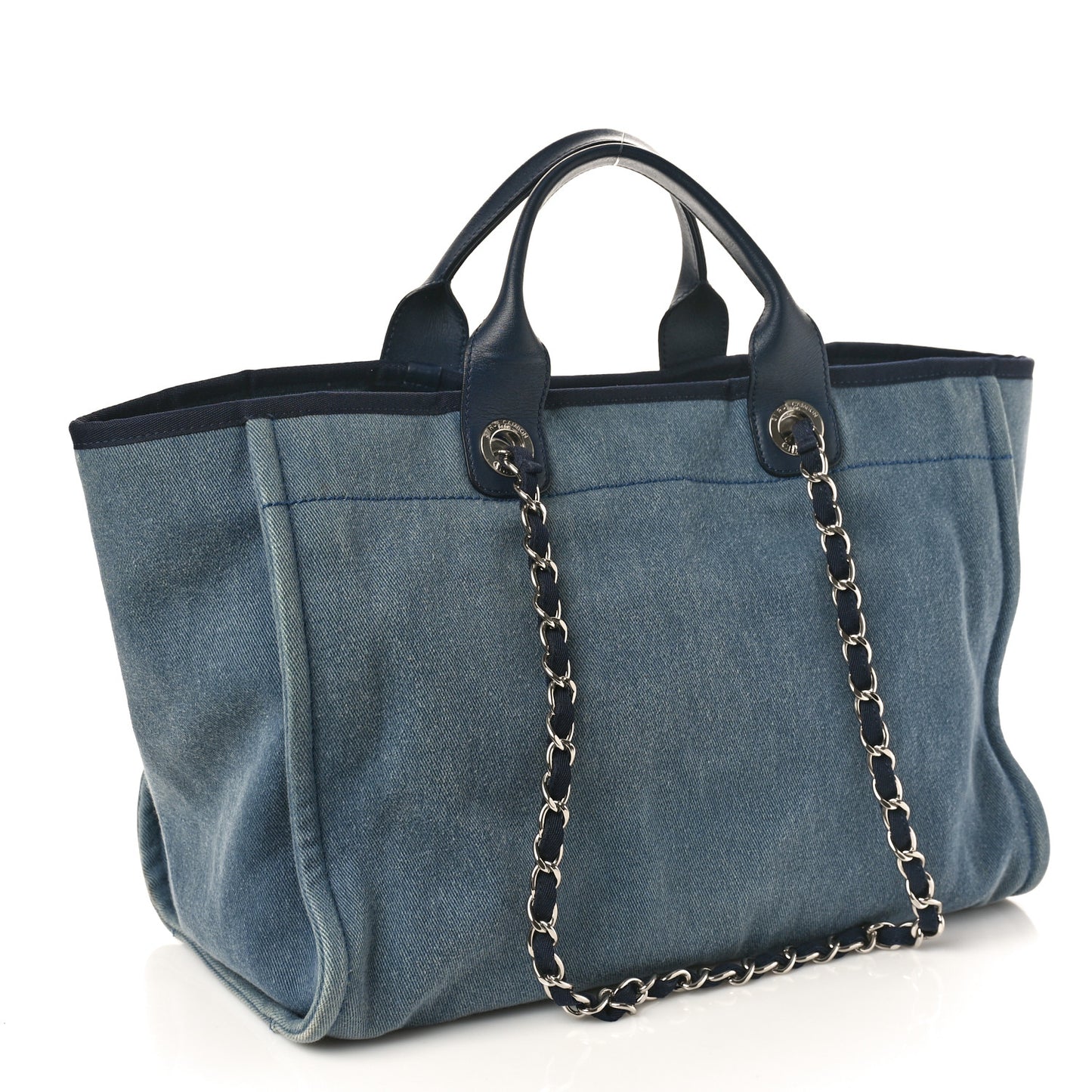 Canvas Sequin Medium Deauville Tote Navy