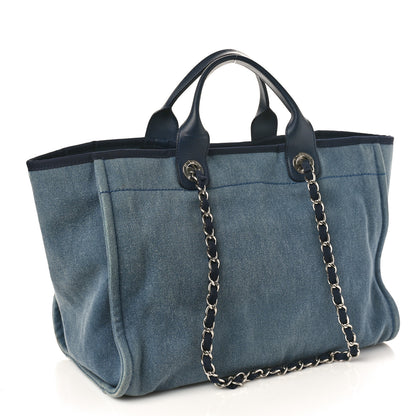 Chanel Canvas Sequin Medium Deauville Tote Navy 3 of 10