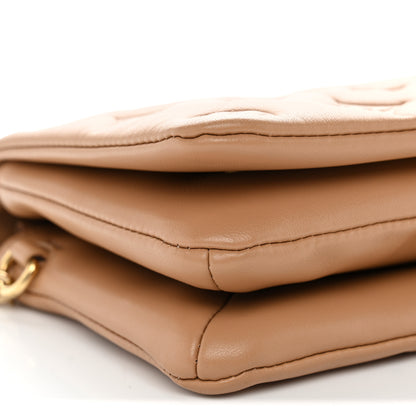 Louis Vuitton Lambskin Embossed Monogram Pochette Coussin Camel 8 of 9