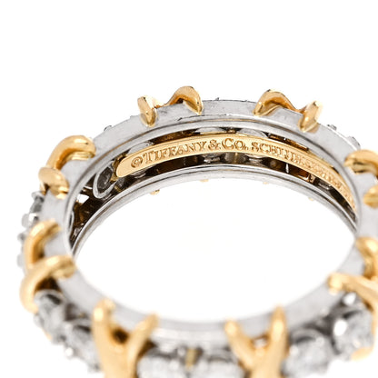 Tiffany Platinum 18K Yellow Gold Diamond Schlumberger Sixteen Stone Ring 53 6.5 4 of 6