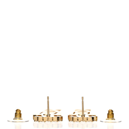 Chanel Metal Crystal CC Boy Drop Earrings Gold 3 of 5