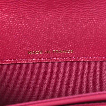Chanel Caviar Quilted Flap Card Holder Wallet Dark Pink 7 of 10
