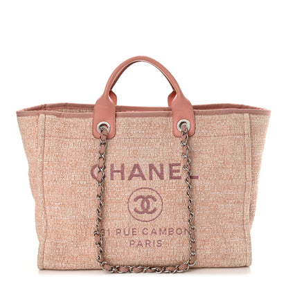 Chanel Straw Lurex Large Deauville Tote Pink 1 of 17