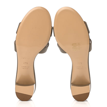 Hermes Epsom Oasis Sandals 38.5 Etoupe 5 of 9