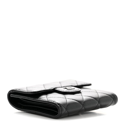 Chanel Lambskin Quilted Compact Flap Wallet So Black 4 of 9