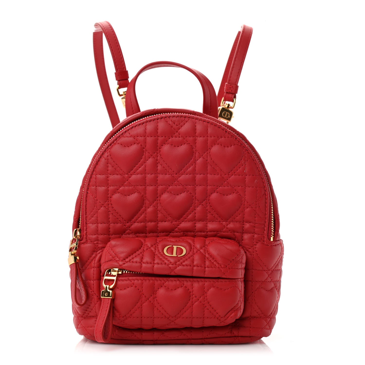 Christian Dior Lambskin Cannage Dioramour Mini Backpack Bright Red 1 of 12