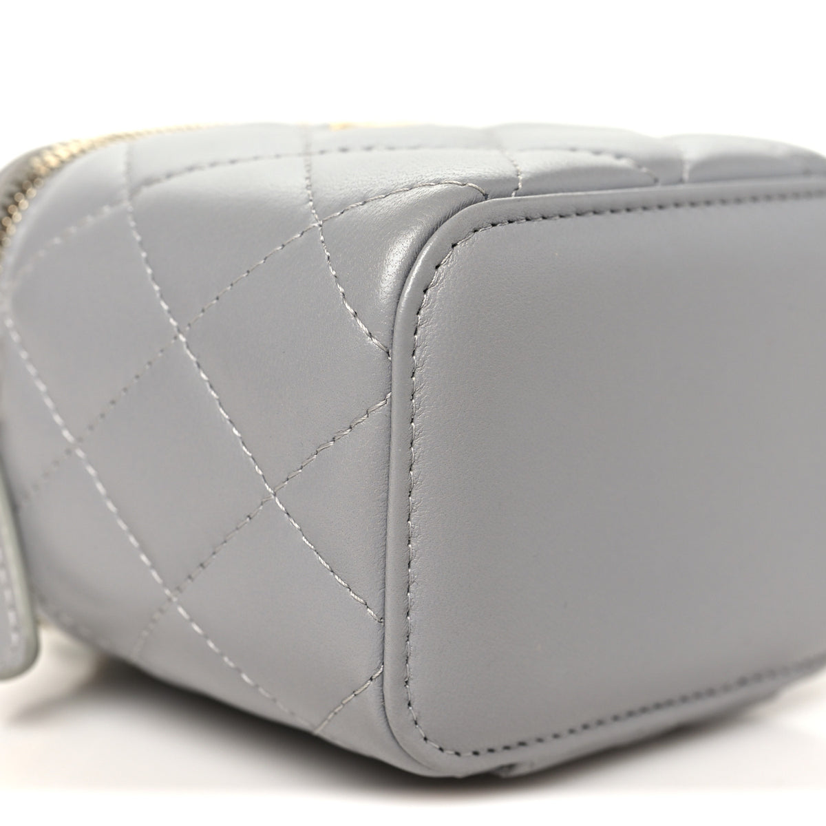 Chanel Lambskin Quilted Pearl Crush Mini Vanity Case With Chain Grey 9 of 12