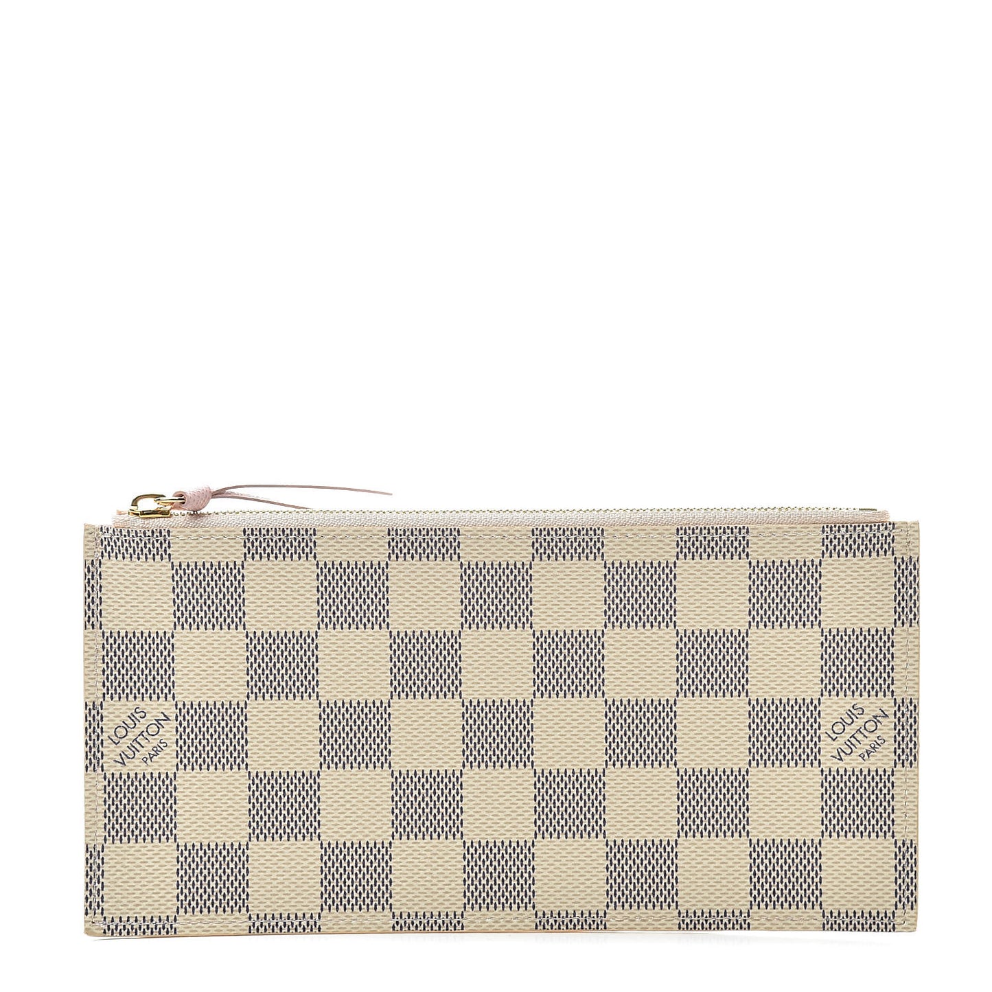 Damier Azur Felicie Chain Wallet Zippered Insert Rose Ballerine