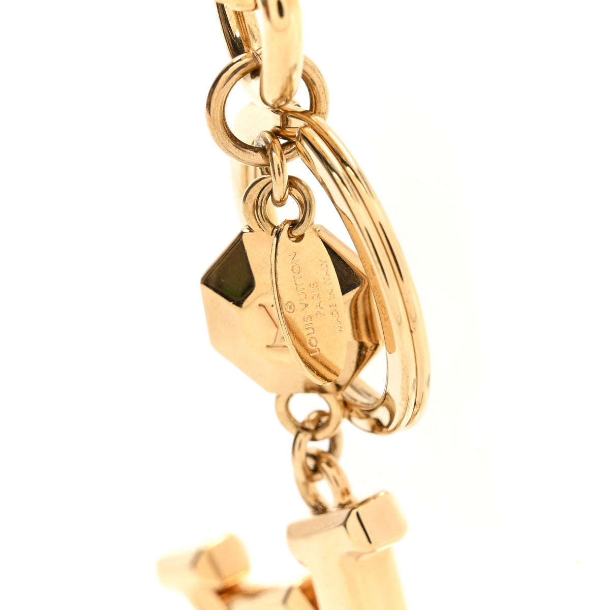 LV Facettes Bag Charm Key Holder Gold