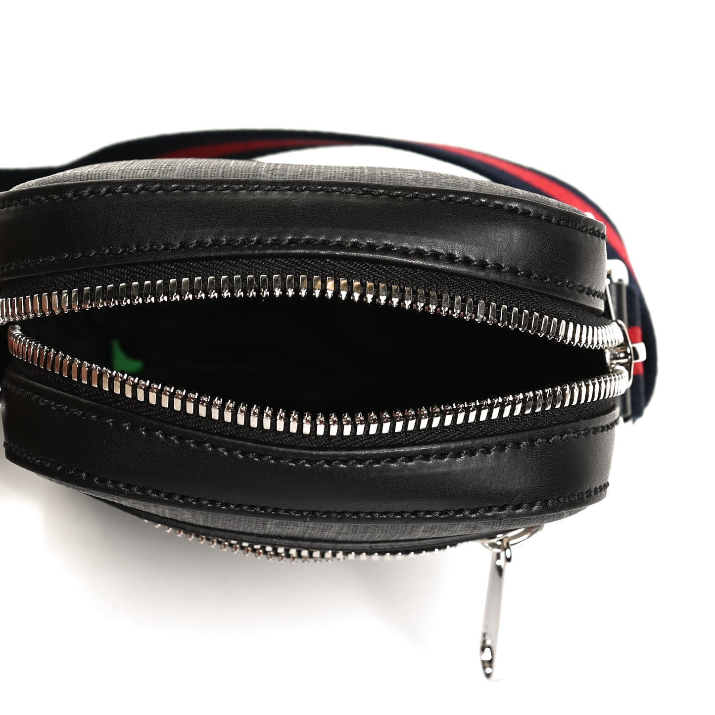 GG Supreme Monogram Appia Calfskin Web Messenger Bag Black