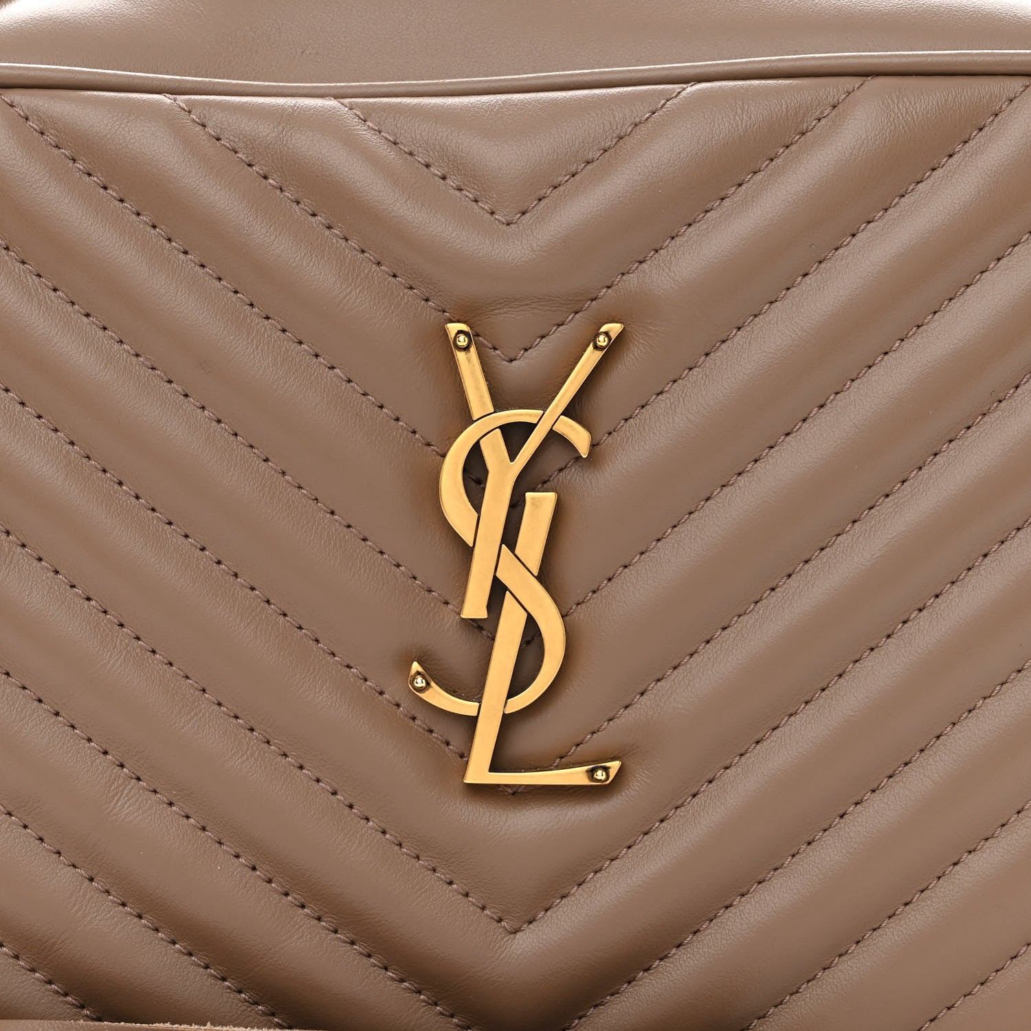 Saint Laurent Calfskin Matelasse Monogram Lou Camera Bag Taupe 9 of 11