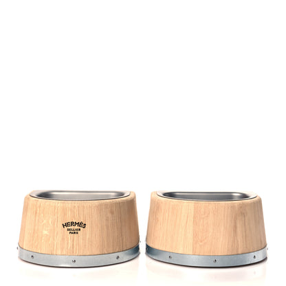 Hermes Oak Wood Small Chaine d'Ancre Dog Bowl Naturel 3 of 7