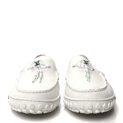 Louis Vuitton Monogram Mens Racer Moccasin Loafers 11 White Green 2 of 7