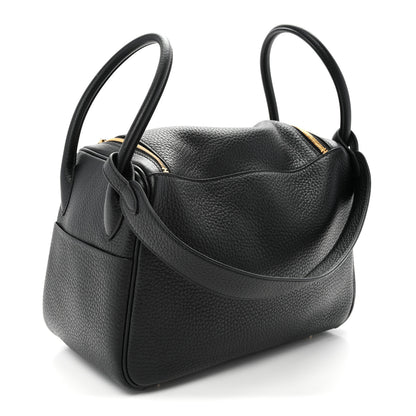 Hermes Taurillon Clemence Lindy 26 Black 3 of 10
