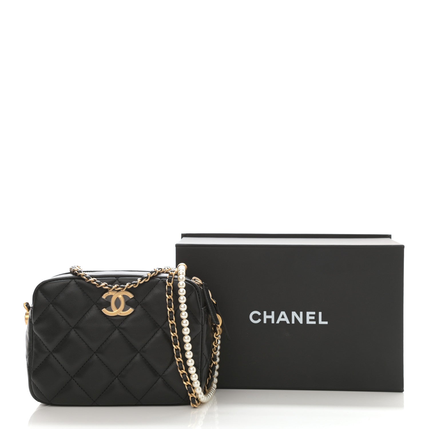 Chanel Lambskin Quilted Mini My Perfect Camera Case Black 9 of 10