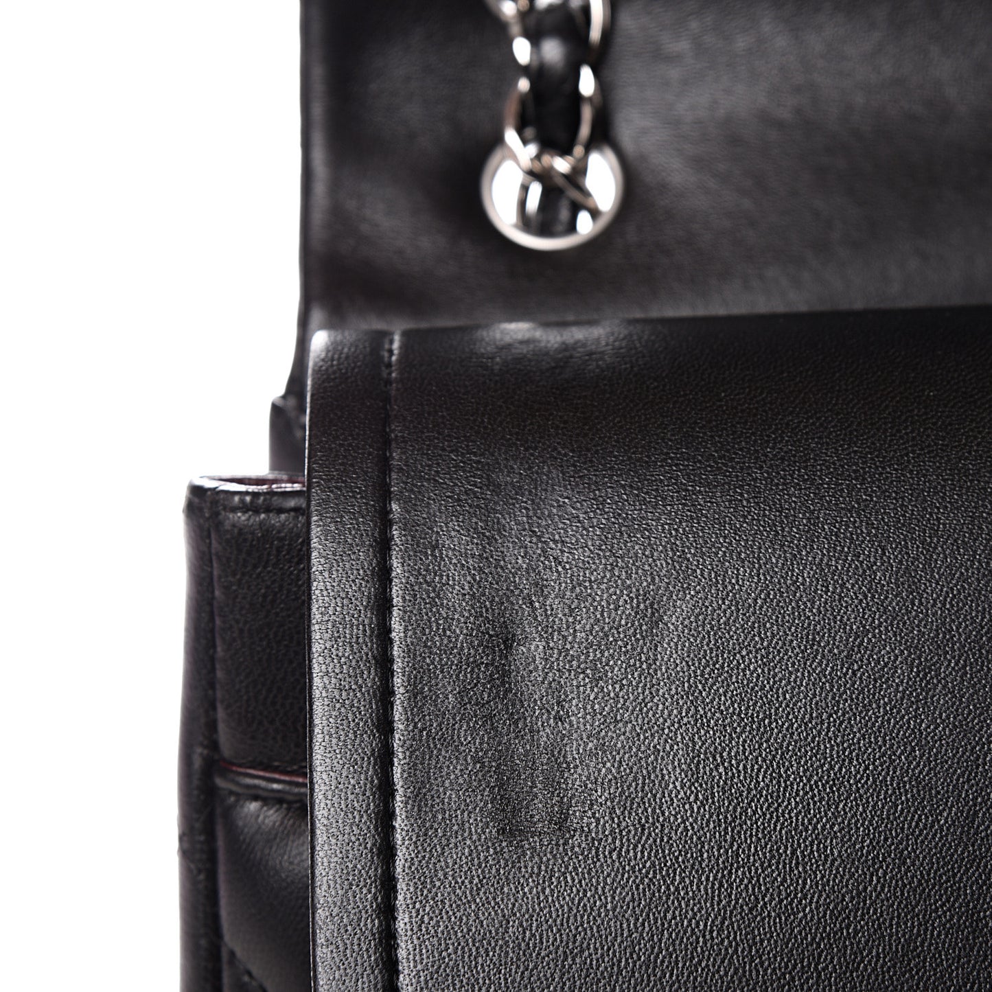 Lambskin Quilted Jumbo Double Flap Black