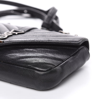 Saint Laurent Sheepskin Matelasse Chevron Monogram College Chain Wallet Black 8 of 18
