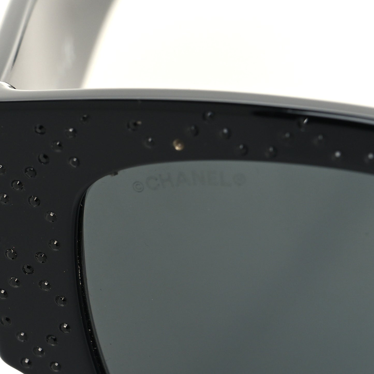 Acetate Strass Rectangle Sunglasses 5421B Black