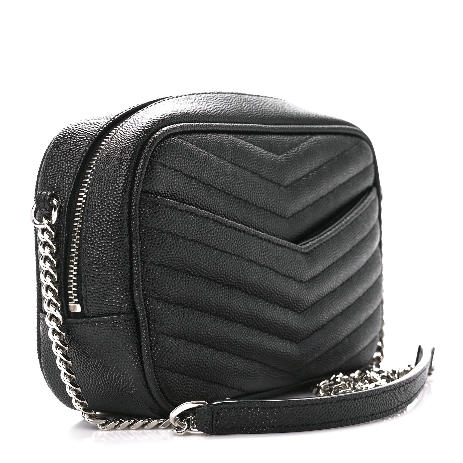 Saint Laurent Grain De Poudre Matelasse Monogram Mini Lou Camera Bag Black 3 of 10