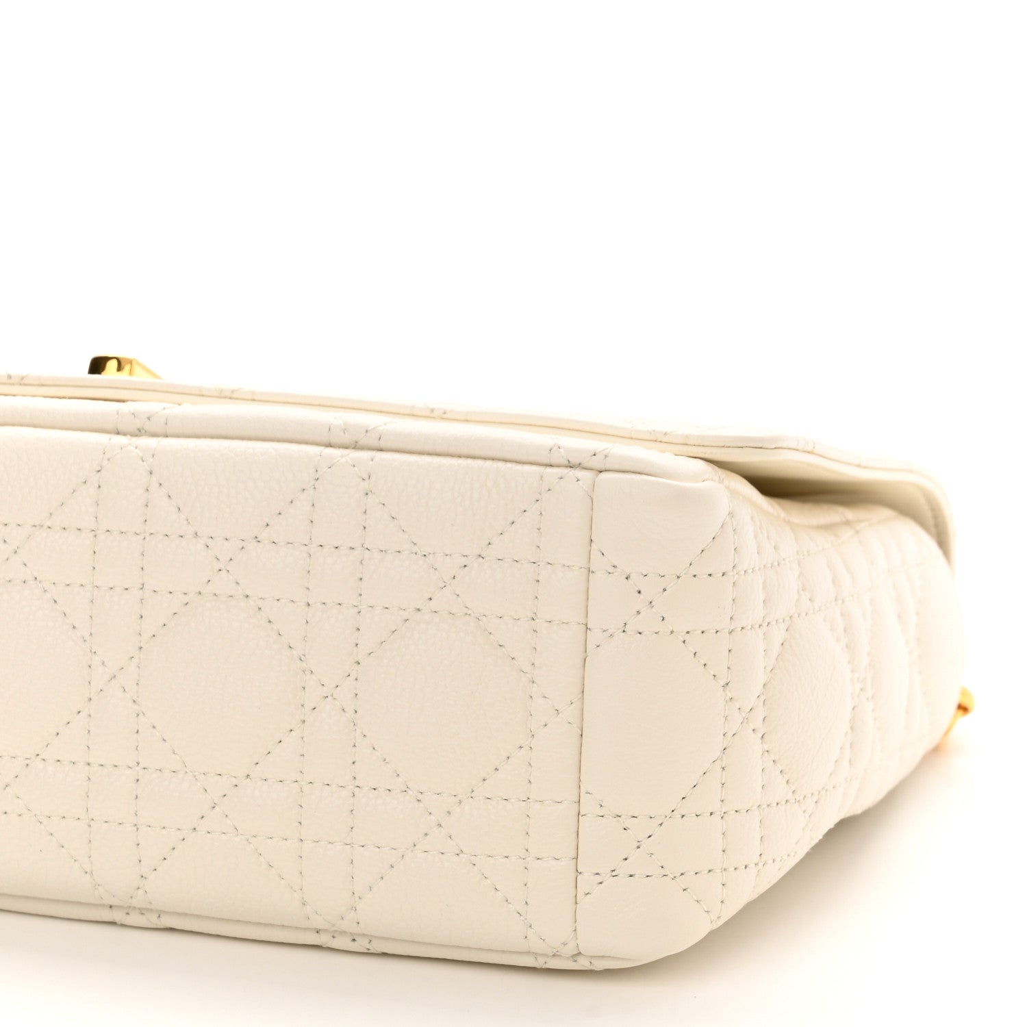 Christian Dior Supple Calfskin Cannage Medium Caro Bag Ivory 10 of 10
