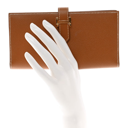 Hermes Epsom Bearn Gusset Wallet Gold 2 of 9