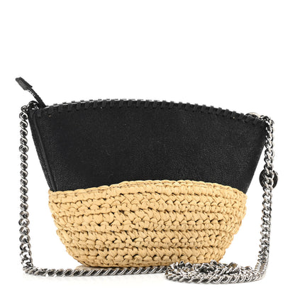 Stella McCartney Shaggy Deer Raffia Mini Shoulder Bag Black 2 of 8