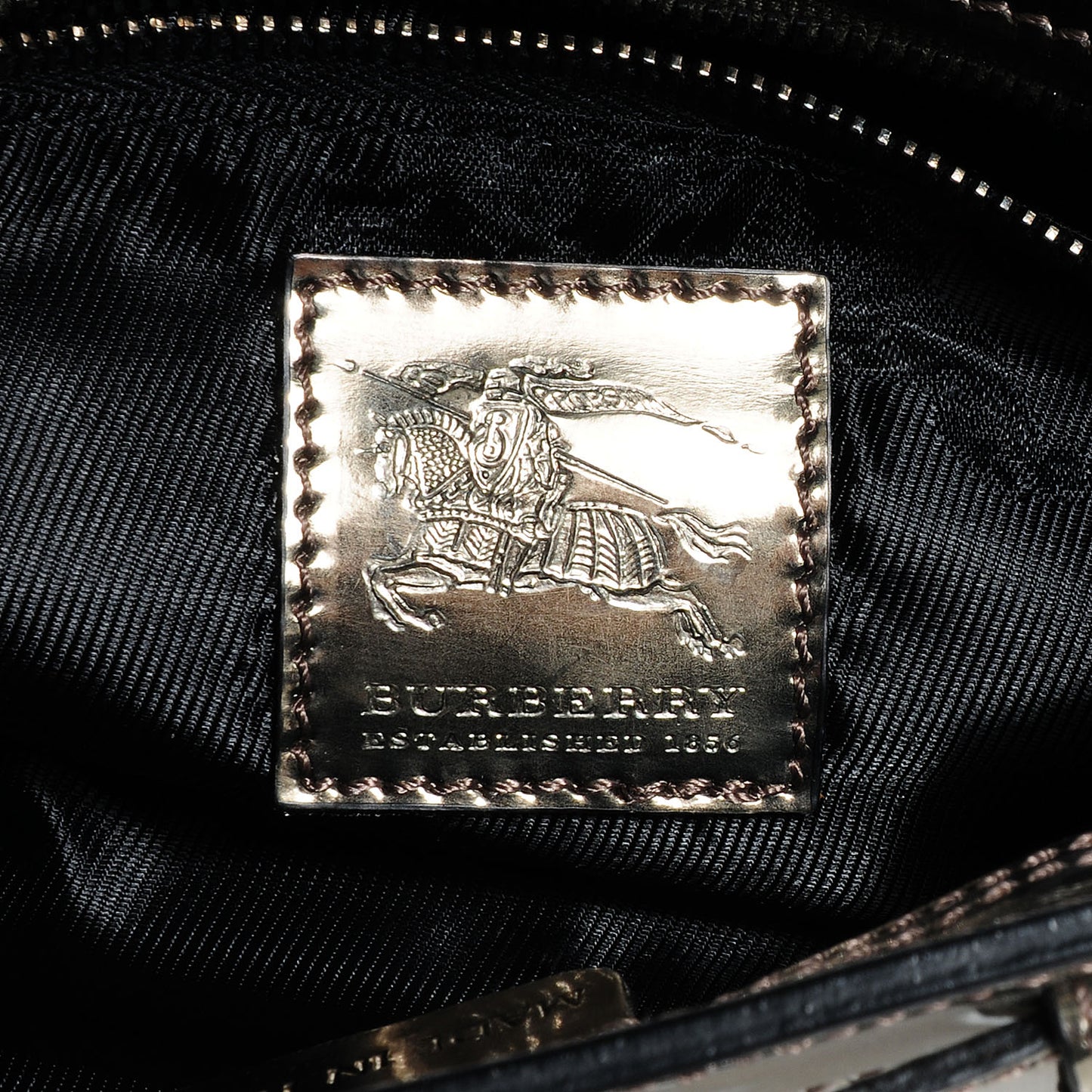 Patent Bridle Calfskin Clutch Bag Nickel