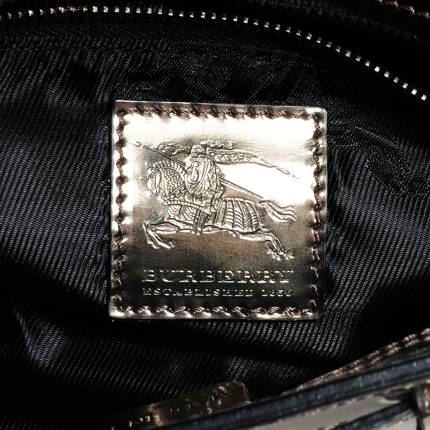 Burberry Patent Bridle Calfskin Clutch Bag Nickel 8 of 8