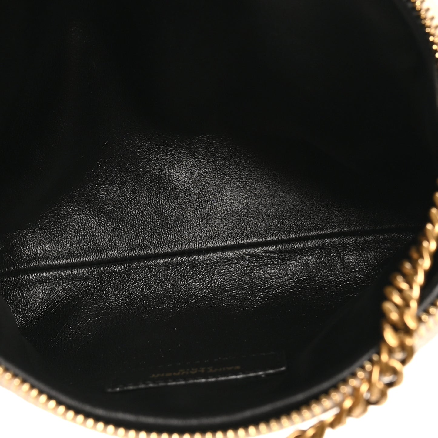 Lambskin Quilted Gaby Zipped Pouch Crema Soft