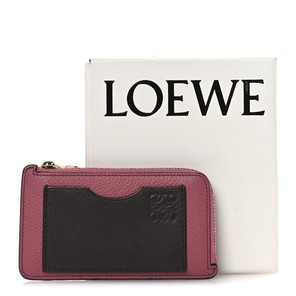 Loewe Soft Grained Calfskin Coin Card Holder Plumrose Ebony 8 of 8