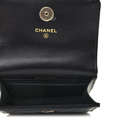 Chanel Lambskin Quilted CC Hook Card Holder Black 5 of 9