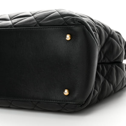 Chanel Calfskin Quilted Large Soft Elegance Tote Black 10 of 11
