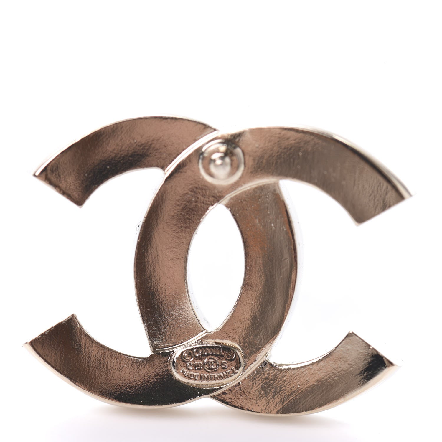 Chanel Crystal CC Stud Earrings Gold 4 of 5