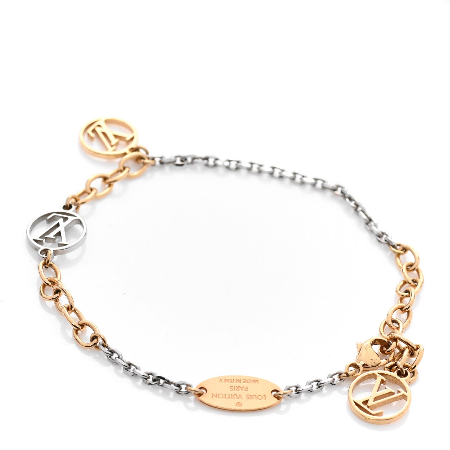 Louis Vuitton Logomania Bracelet Silver Gold 3 of 6