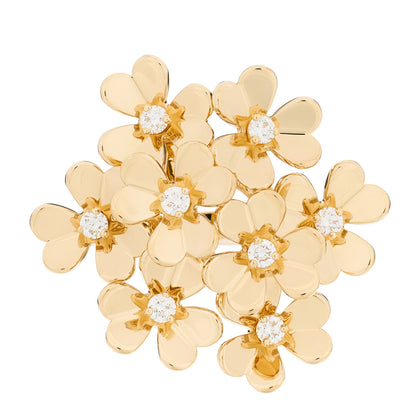 Van Cleef & Arpels 18K Yellow Gold Diamond Frivole 8 Flowers Ring 51 5.75 1 of 6
