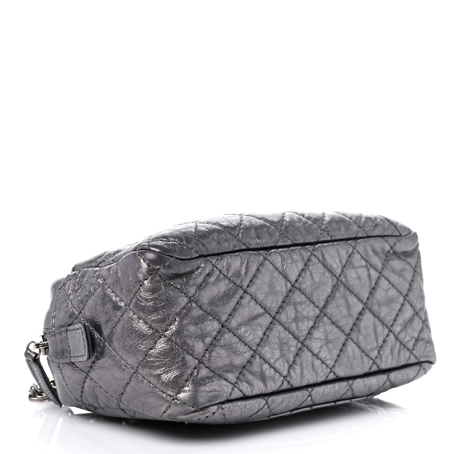 Chanel Metallic Aged Calfskin Quilted Small Reissue Camera Case Dark Silver 4 of 11