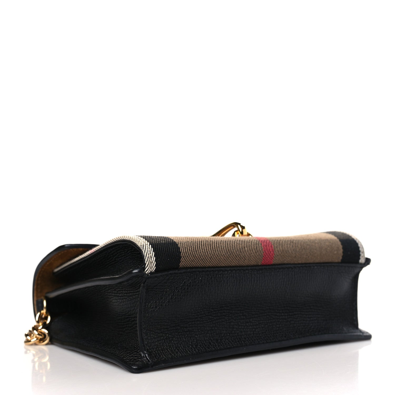 Burberry Derby Calfskin House Check Baby Macken Crossbody Bag Black 4 of 8