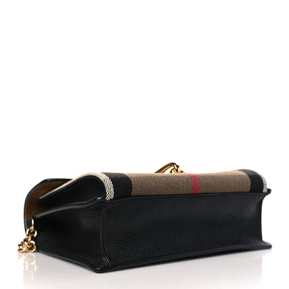 Burberry Derby Calfskin House Check Baby Macken Crossbody Bag Black 4 of 8