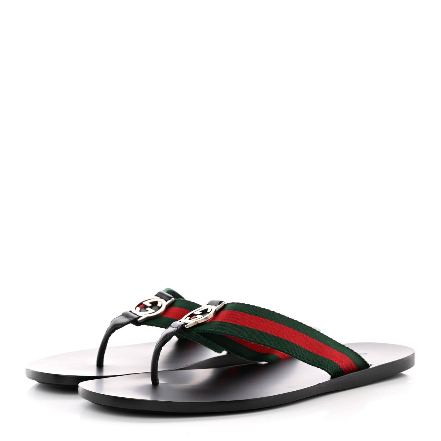 Nylon Calfskin Web Mens Thong Sandals 8 Green Red Black