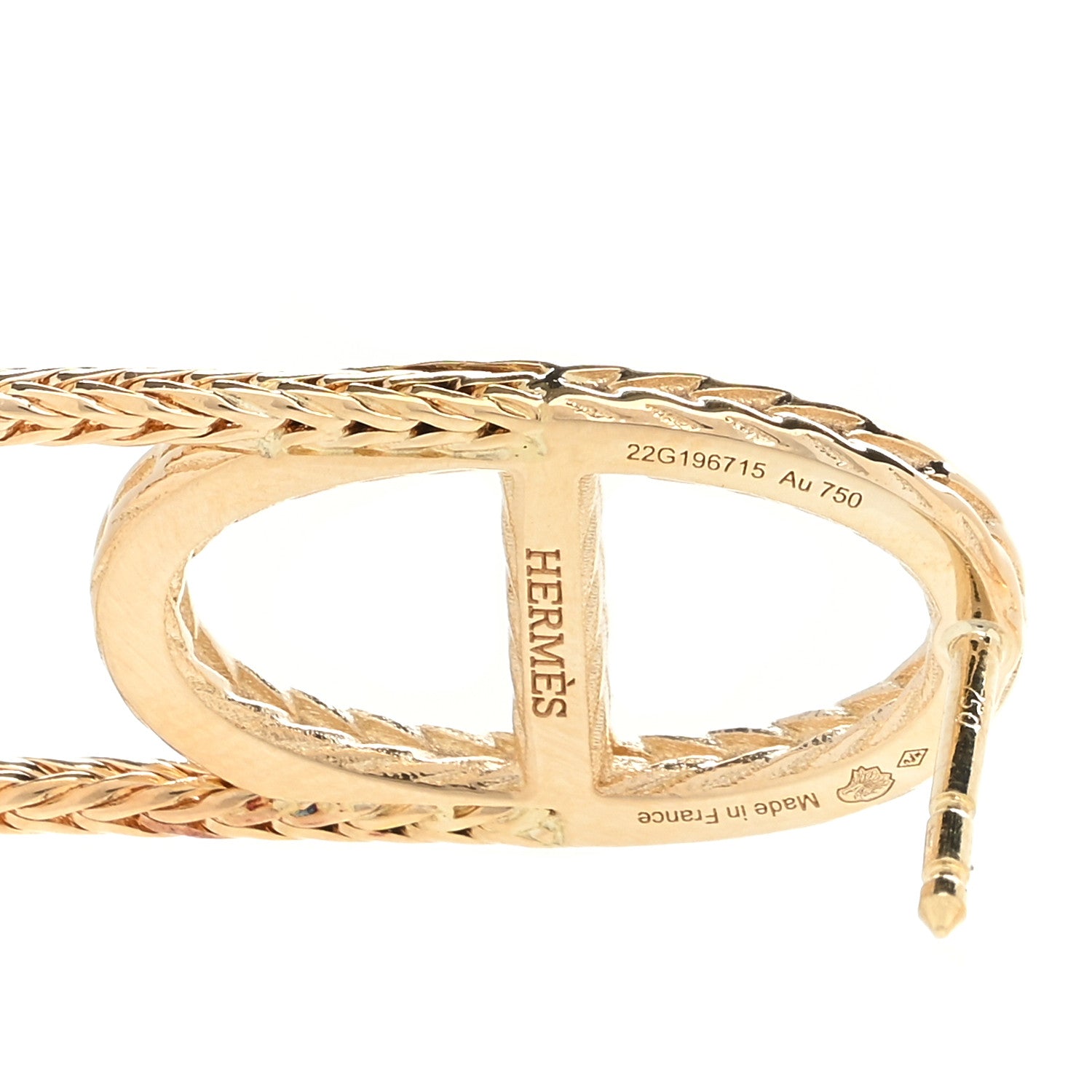 Hermes 18K Yellow Gold PM Chain d'Ancre Danae Earrings 4 of 4