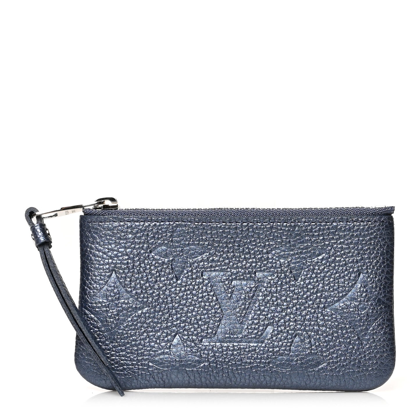 Metallic Empreinte Monogram Giant Key Pouch Navy Nacre