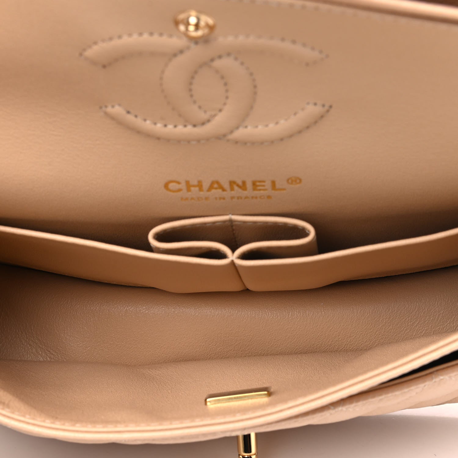 Chanel Caviar Quilted Small Double Flap Beige 4 of 4