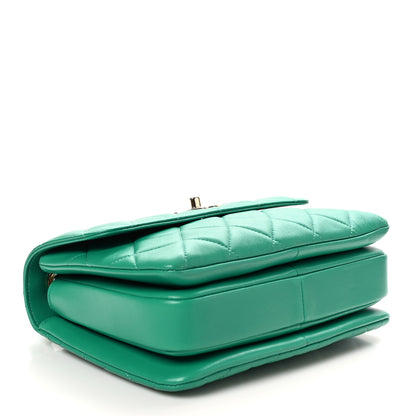 Chanel Lambskin Quilted Small Trendy CC Flap Dual Handle Bag Green 4 of 10