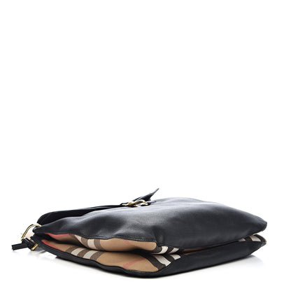 Burberry Derby Calfskin House Check Cornwall Hobo Black 4 of 12