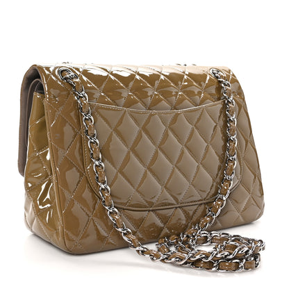 Chanel Patent Calfskin Quilted Jumbo Double Flap Grey 3 of 13