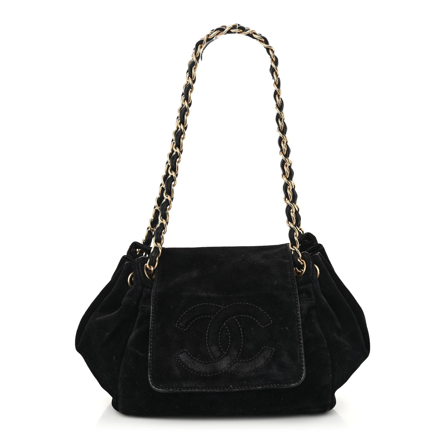 Chanel Suede Accordion Flap Black 1 of 11