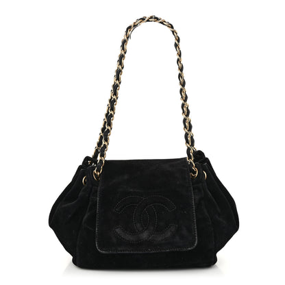 Chanel Suede Accordion Flap Black 1 of 11