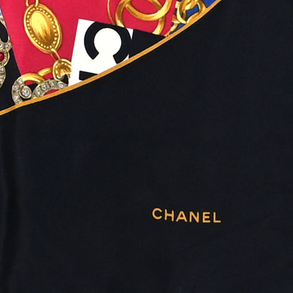 Chanel Silk CC Square Scarf Black Multicolor 3 of 4