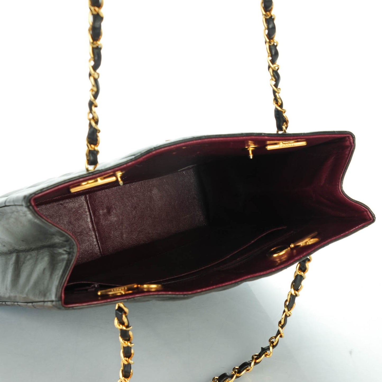 Lambskin Quilted Shoulder Bag Black